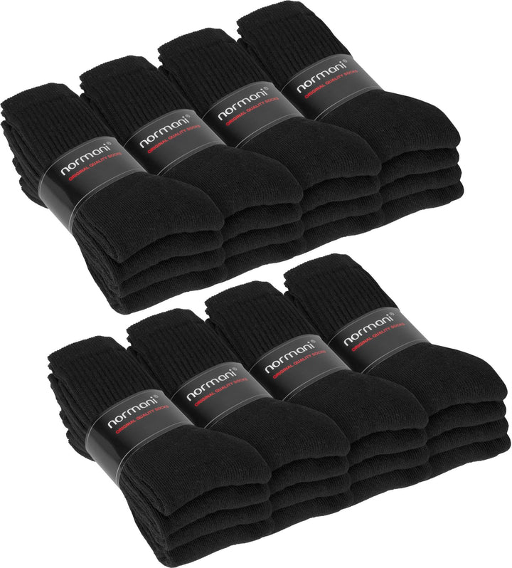 32 Paar Sport- und Arbeitssocken aus Baumwolle 47-50 Schwarz, 47-50 Schwarz
