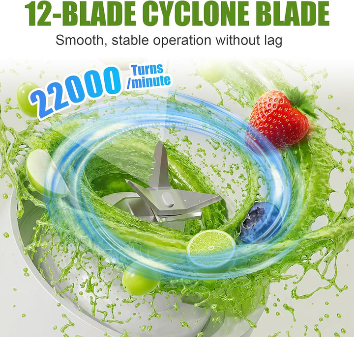 Tragbarer Mixer to go &amp; Smoothie Maker,600ml Mini Standmixer mit 12 Klingen,BPA-freier Becher mit Au