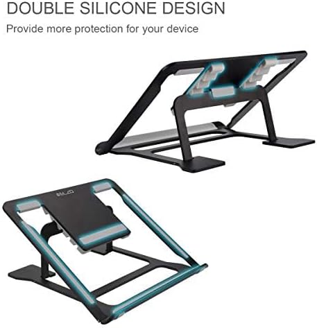 ELZO Laptop Ständer, Ergonomisch Notebook Ständer Multi-Winkel Verstellbar, Höhe einstellbar, MacBoo