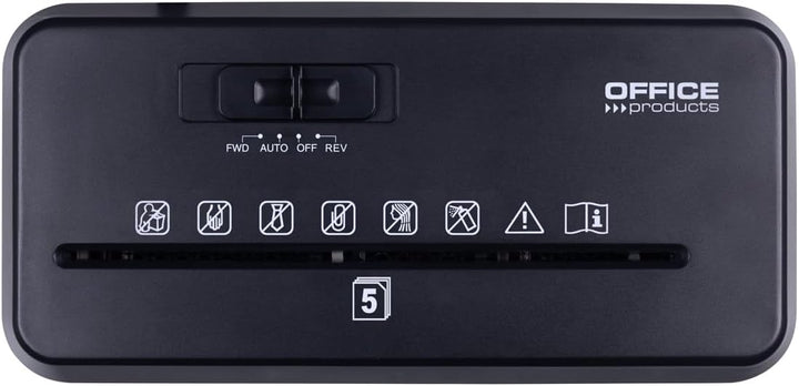 Office Products Aktenvernichter / 5-6 Blätter Querschnitt/Behälter 8 l/Schwarz/Papierschredder für k