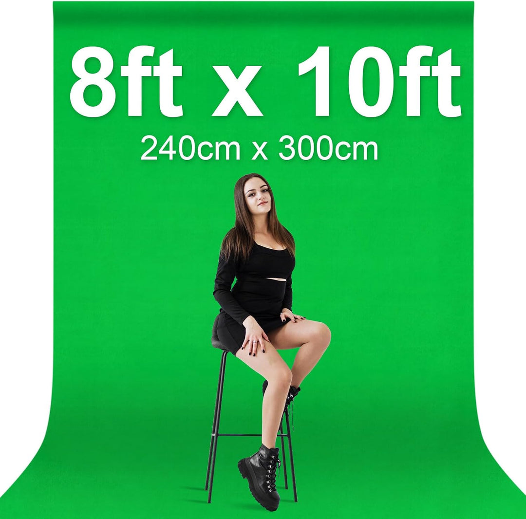 EMART Grünbild-Hintergrund, 2,4 x 3 m, hochdichtes Polyestergewebe, Fotografie-Greenscreen-Hintergru