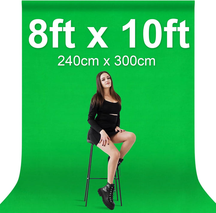 EMART Grünbild-Hintergrund, 2,4 x 3 m, hochdichtes Polyestergewebe, Fotografie-Greenscreen-Hintergru