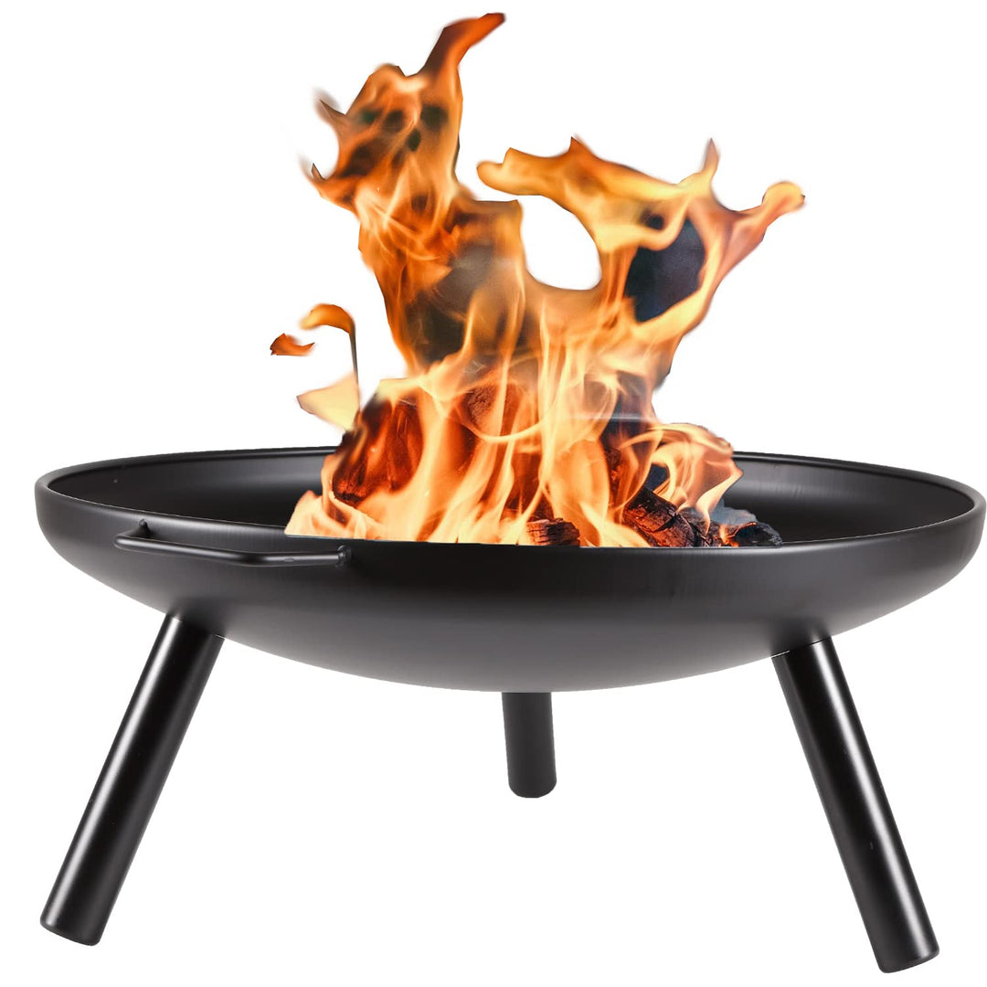 Feuerschale Ø 60cm Eisen Feuerstelle schwarz feuerfest lackiert Feuerkorb Lagerfeuer Feuerwanne rund