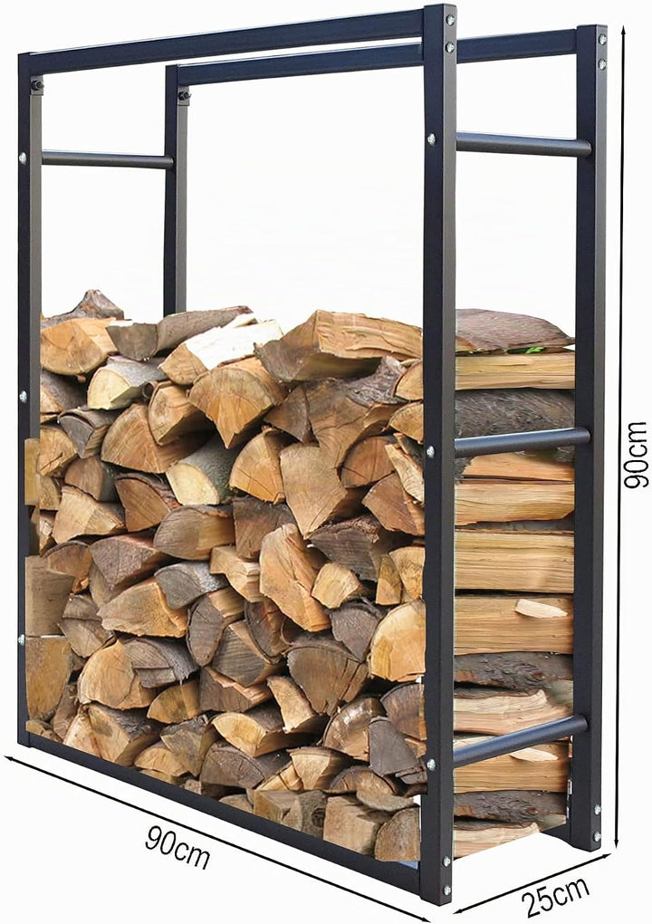 QUICK STAR Metall Kaminholzstand 90x25x90cm Kaminholzlager Metallregal
