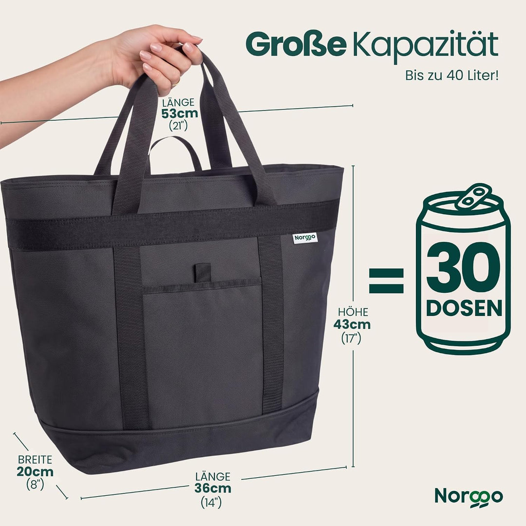 Kühltasche Gross 40L Faltbar - Isoliertasche für Strand und Camping