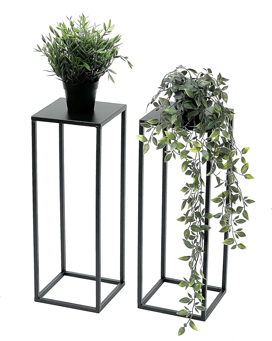 DanDiBo 2x Blumenhocker Metall Schwarz 50 cm Blumenständer 96315 S Beistelltisch Blumensäule Modern