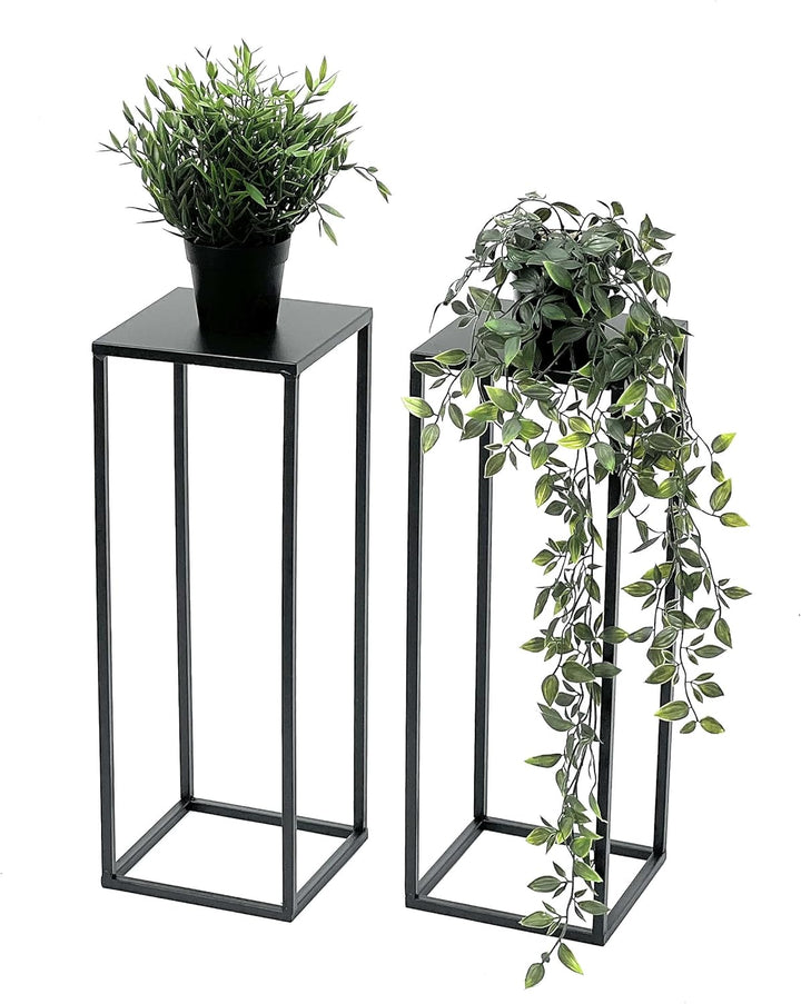 DanDiBo 2x Blumenhocker Metall Schwarz 50 cm Blumenständer 96315 S Beistelltisch Blumensäule Modern