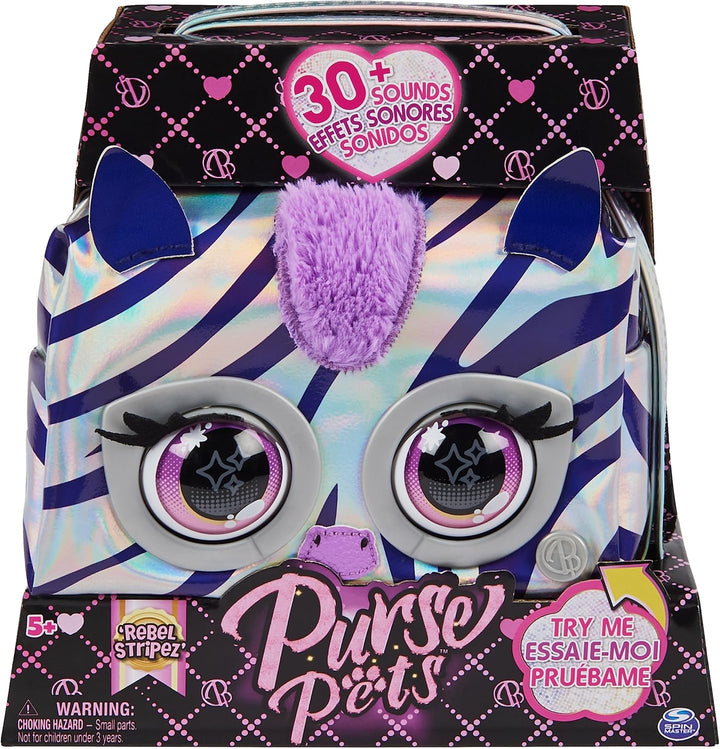 Purse Pets Metallic Magic Tiertasche - interaktive Tasche mit 30 Geräuschen und Reaktionen, Musik un