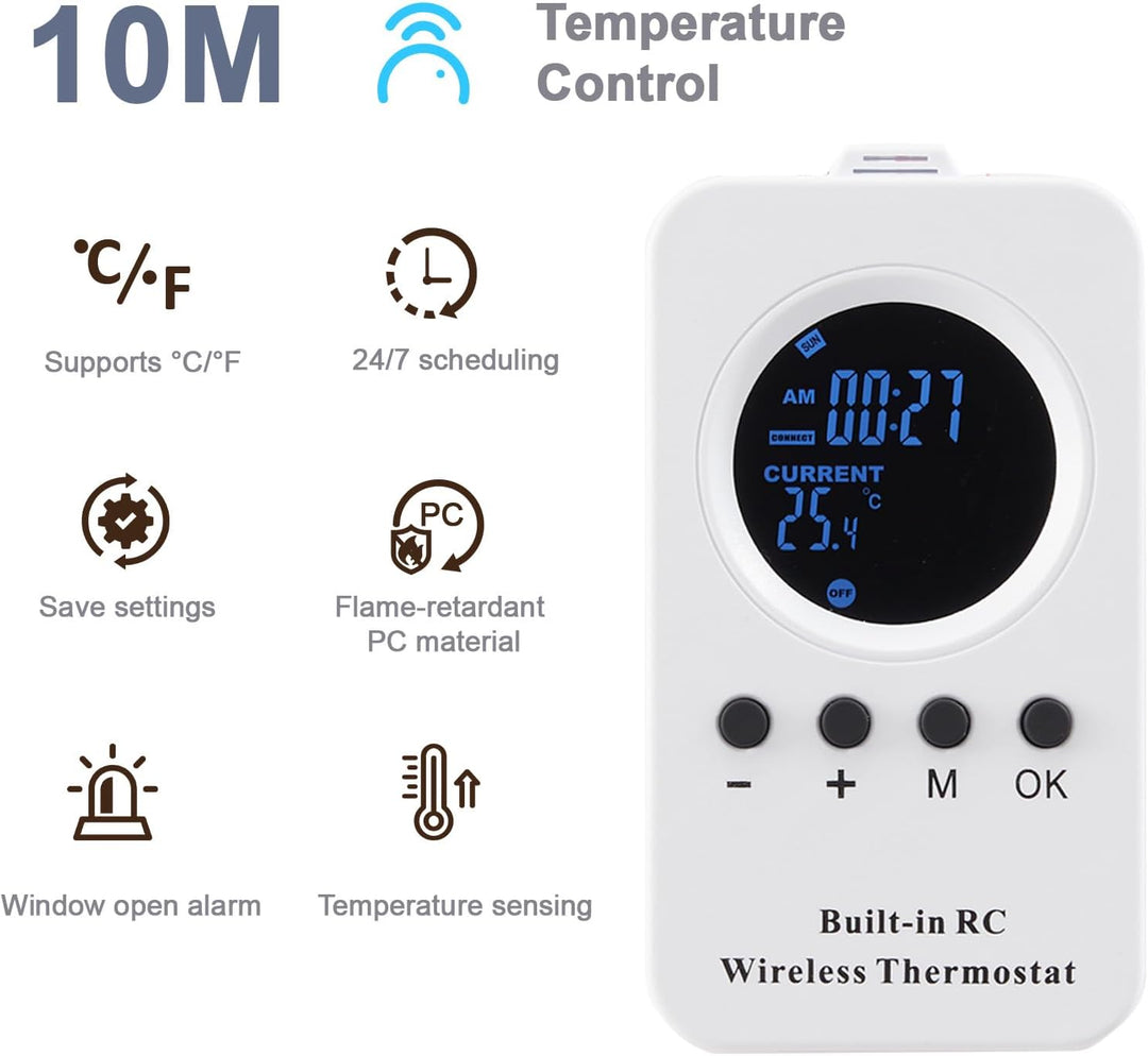 Infrarotheizung 300W mit Thermostat, Infrarot Wandheizung, 3-8 m² Weiss 300W, Weiss 300W