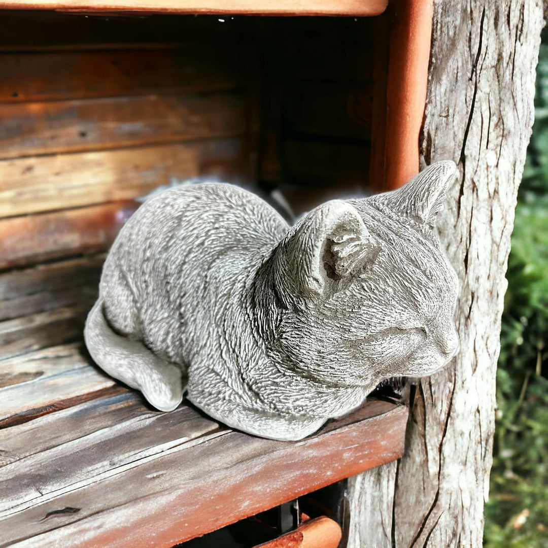 OriginalPaul Skulp &amp; Betondesign Steinfigur Katze Mia für Garten und Terrasse aus frostsicherem Stei