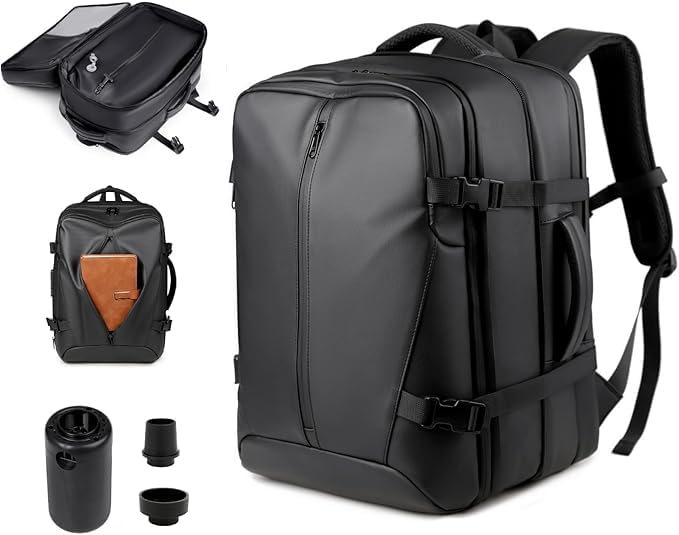 LIROPAU Vakuum Rucksack, 62L Erweiterbarer Handgepäckrucksack, Handgepäck