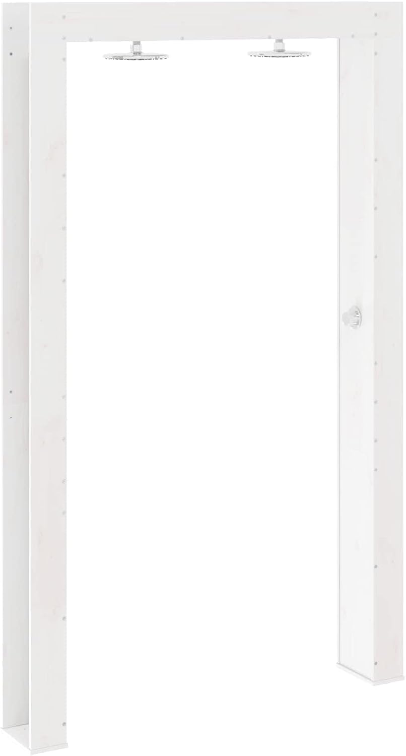 vidaXL Gartendusche 226 cm Massivholz Kiefer und Edelstahl Weiss Weisse Kiefer, Weisse Kiefer