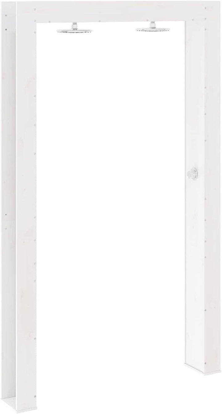 vidaXL Gartendusche 226 cm Massivholz Kiefer und Edelstahl Weiss Weisse Kiefer, Weisse Kiefer