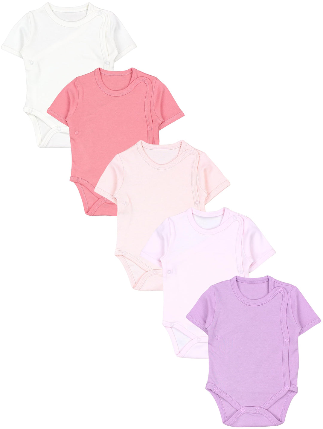 TupTam Baby Body Mädchen 5er Set – Kurzarm Wickelbody aus Baumwolle mit Print, Atmungsaktiv und Haut