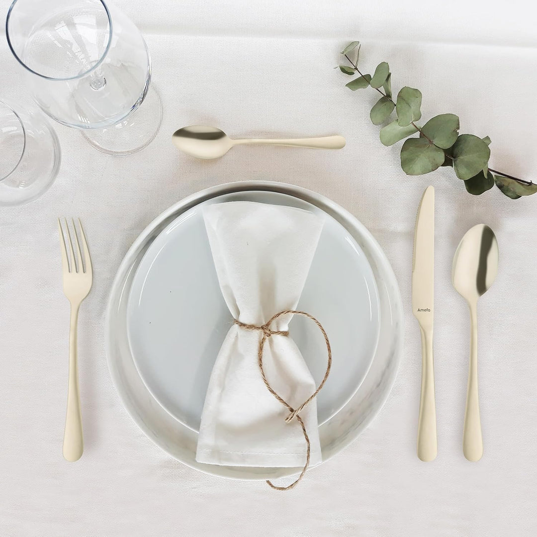 Amefa AUSTIN CHAMPAGNER Besteckset 24-teilig | PVD-veredeltes goldenes Besteck Set | farbigesTafelse