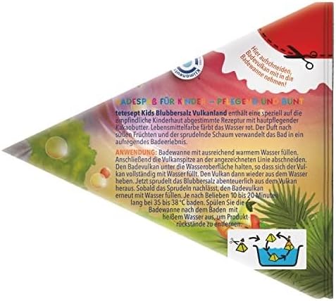 tetesept KIDS Blubbersalz Vulkanland, Kinder Badezusatz, 10 x 50 g