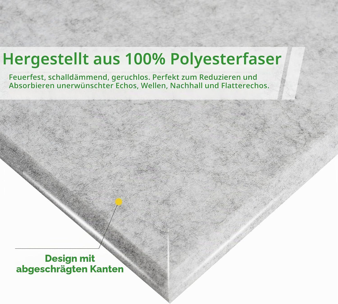 Akustikpaneele Selbstklebend, Acoustic Panel, 18 Stück, 30x30x1 cm 18 Stück Silbergrau, 18 Stück Sil