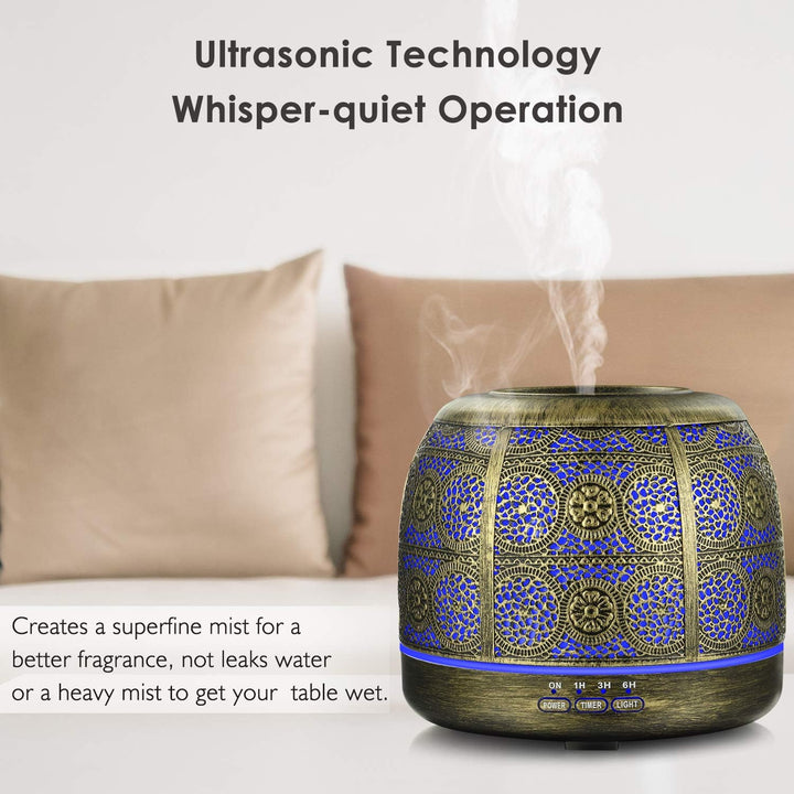 SALKING Aktualisierte Version Aroma Diffuser, 500ml Metall Aromatherapie Diffusor für ätherische Öle