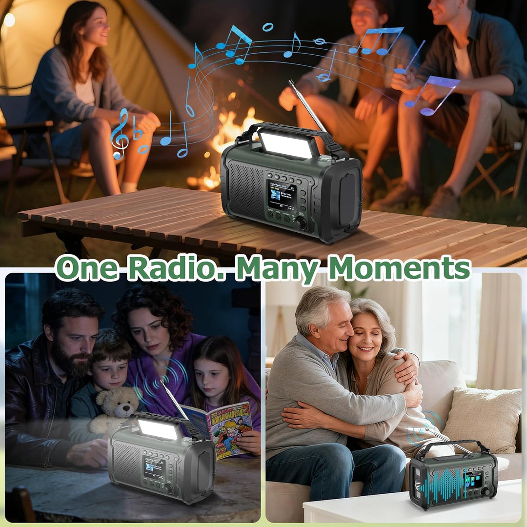 27000mAh DAB/DAB+ Notfallradio mit Kurbel, Solar &amp; USB Laden, Bluetooth 5.3, Powerbank-Funktion, SOS