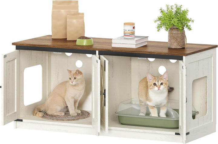 Hzuaneri Katzenschrank, Katzenklo Schrank für 2 Katzen, Versteckter Katzentoilettenschrank, Katzenha