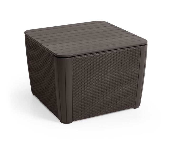 Allibert by Keter Gartentisch Luzon Plus flat wicker, graphit, Deckel abnehmbar, mit Stauraum, Kunst