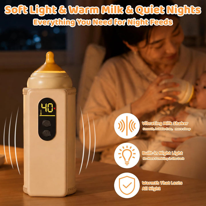 Tragbarer Babyflaschenwärmer mit Vibration-Shaker für Babymilch