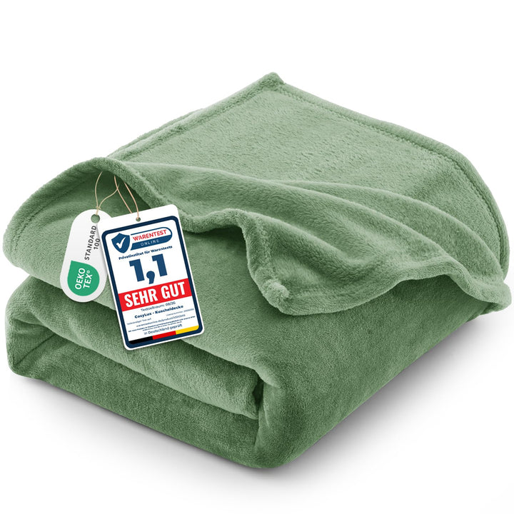 CozyLux Kuscheldecke Flauschig Decke 230x270 cm Grün, 230x270 cm Grün