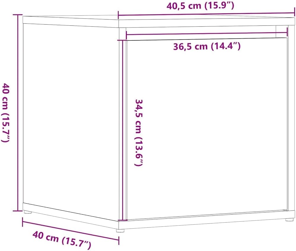 vidaXL Schubladenbox Altholz 40,5x40x40 cm Holzwerkstoff, Altholz