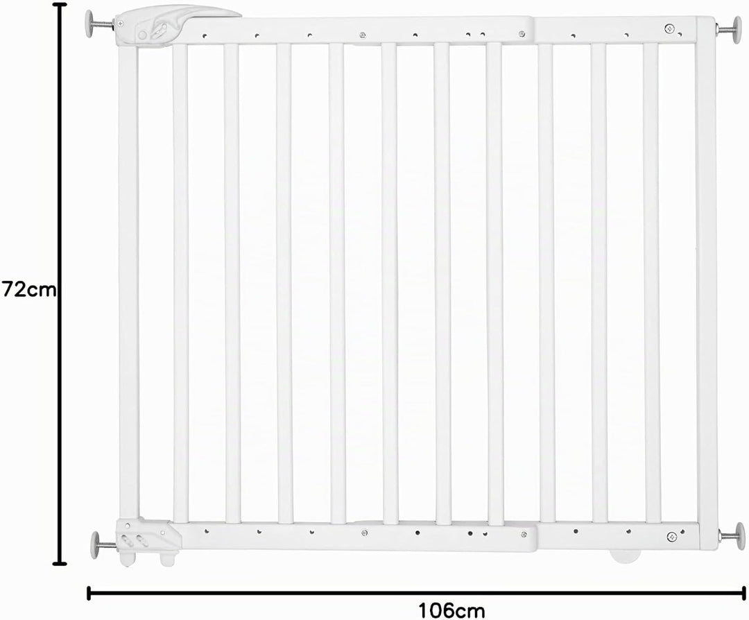 Badabulle Deco Pop Türschutzgitter/Treppengitter weiss, Schraub- oder Druckbefestigung (63,5-106 cm)