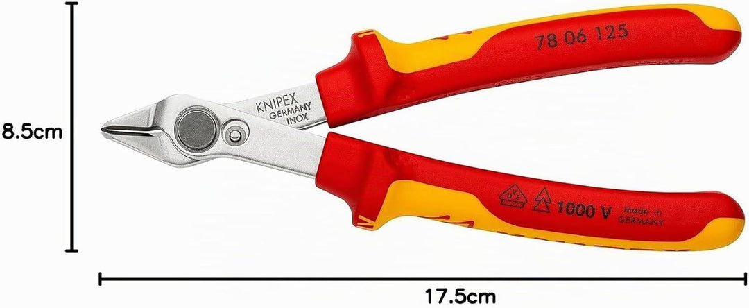 Knipex Electronic Super Knips® VDE isoliert mit Mehrkomponenten-Hüllen, VDE-geprüft 125 mm (SB-Karte