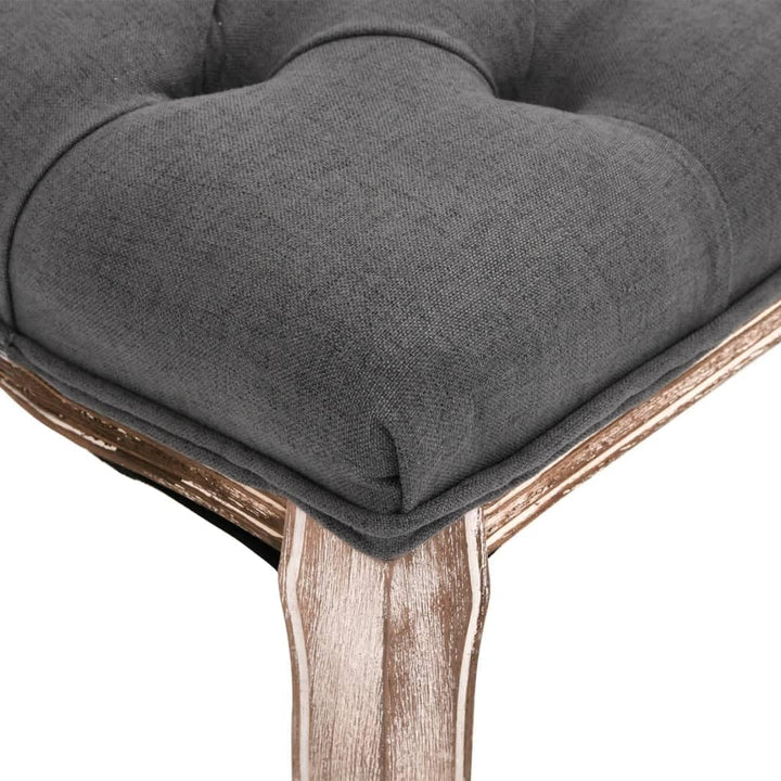 vidaXL Bank Leinen Massivholz 110x38x48 cm Dunkelgrau, Dunkelgrau