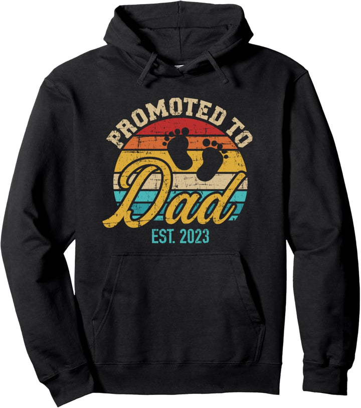 Zum Papa befördert 2023 Vintage Retro Pullover Hoodie