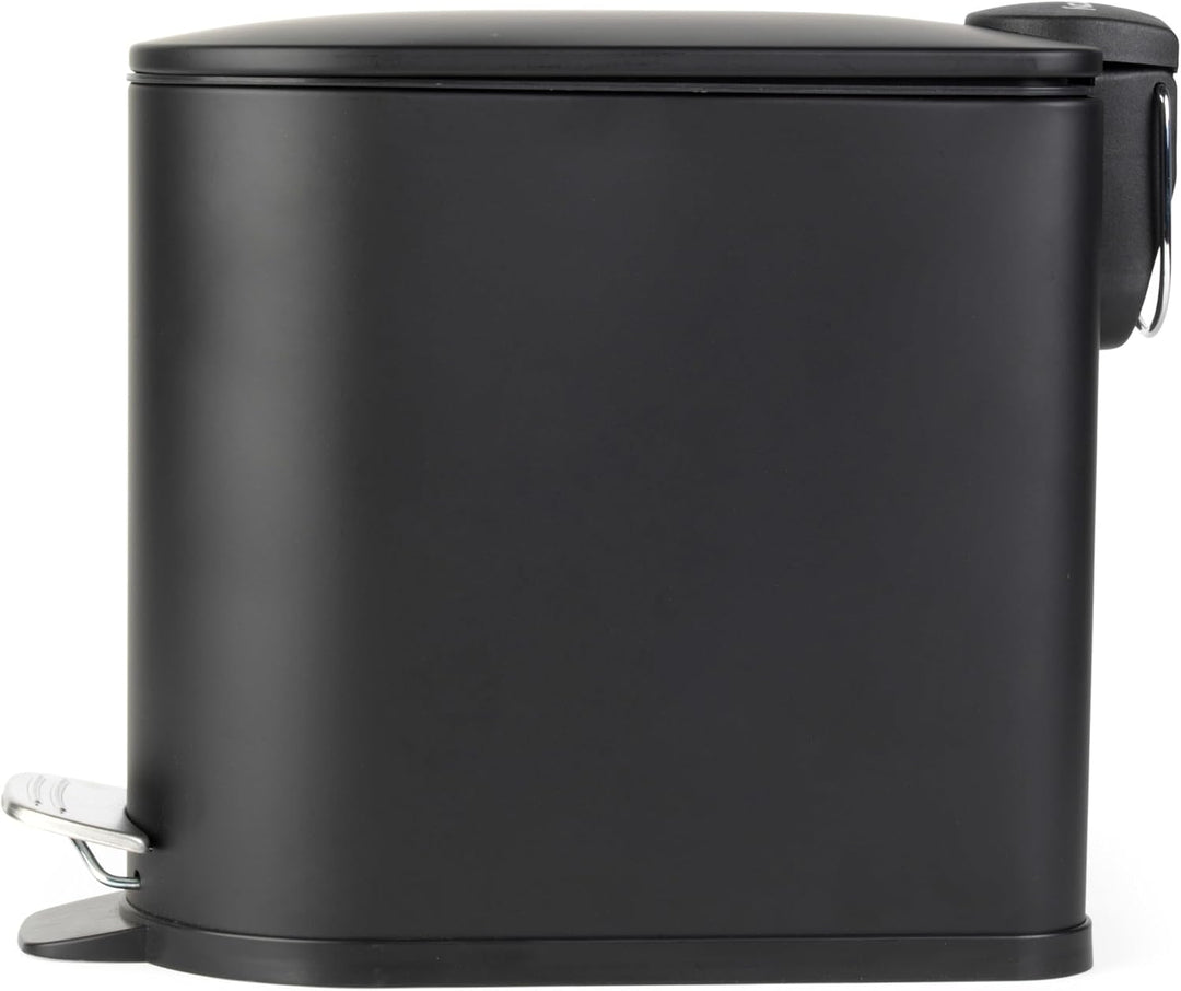 Beldray Treteimer für Badezimmer, 5 Liter, kleiner WC-Mülleimer mit Soft-Close-Deckel, D-förmiger Sa