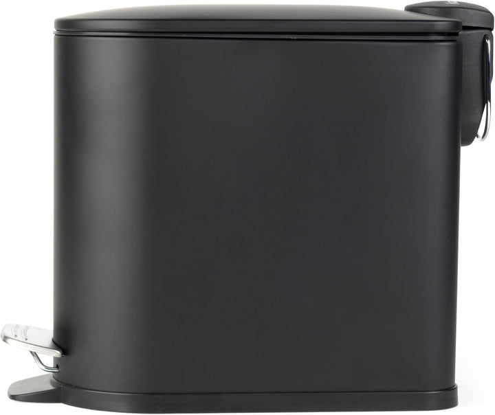 Beldray Treteimer für Badezimmer, 5 Liter, kleiner WC-Mülleimer mit Soft-Close-Deckel, D-förmiger Sa