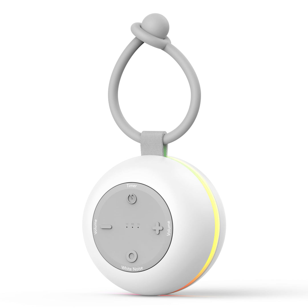 White Noise Machine Baby mit Nachtlicht &amp; Tragbar, Weisses Rauschen Baby Grau, Grau