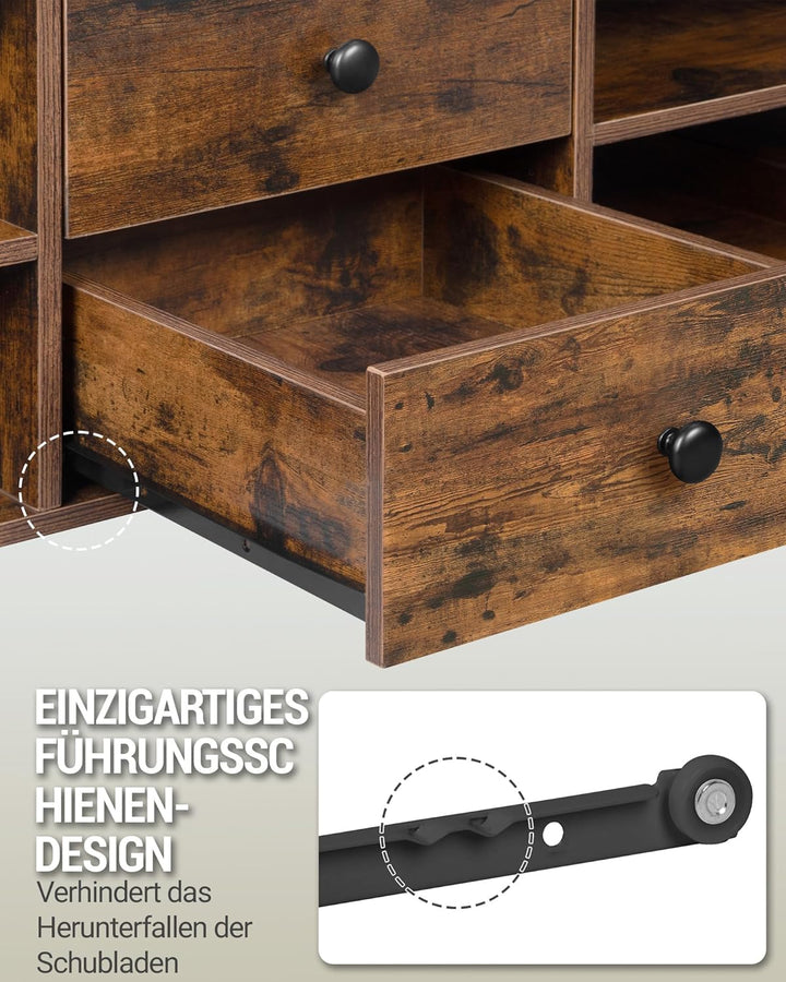 Hzuaneri Couchtisch, höhenverstellbarer Wohnzimmertisch, Sofatisch, 2 Schubladen und Versteckter Sta