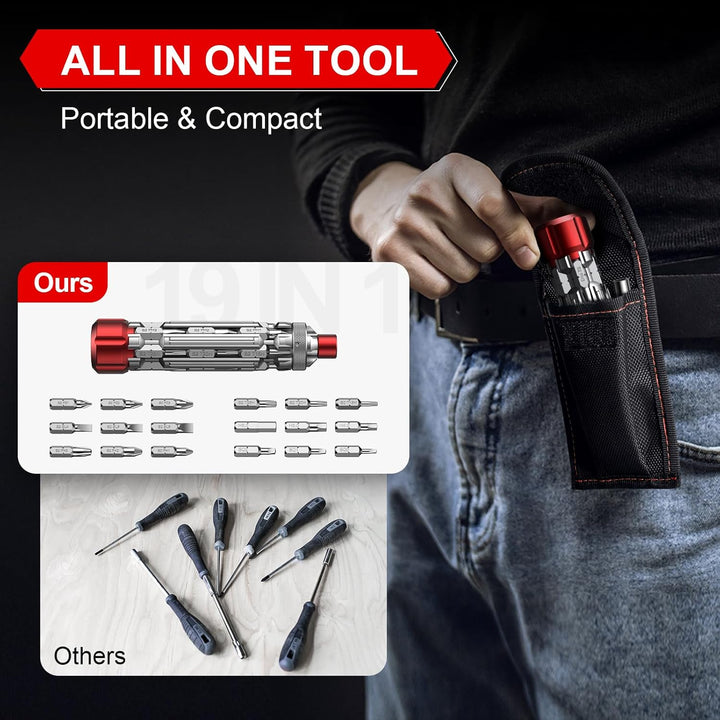 Geschenke für Männer, JOREST 19 in 1 EDC Multibit Schraubendreher Set, Multitool Weihnachtsgeschenke