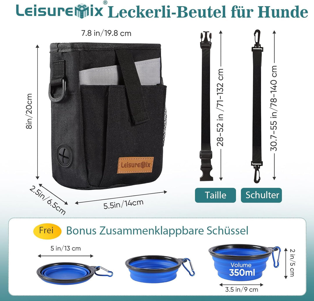 Leckerli-Beutel Leckerlitasche für Hunde zum umhängen, Gassi Tasche Bauchtasche Hundetraining wasser