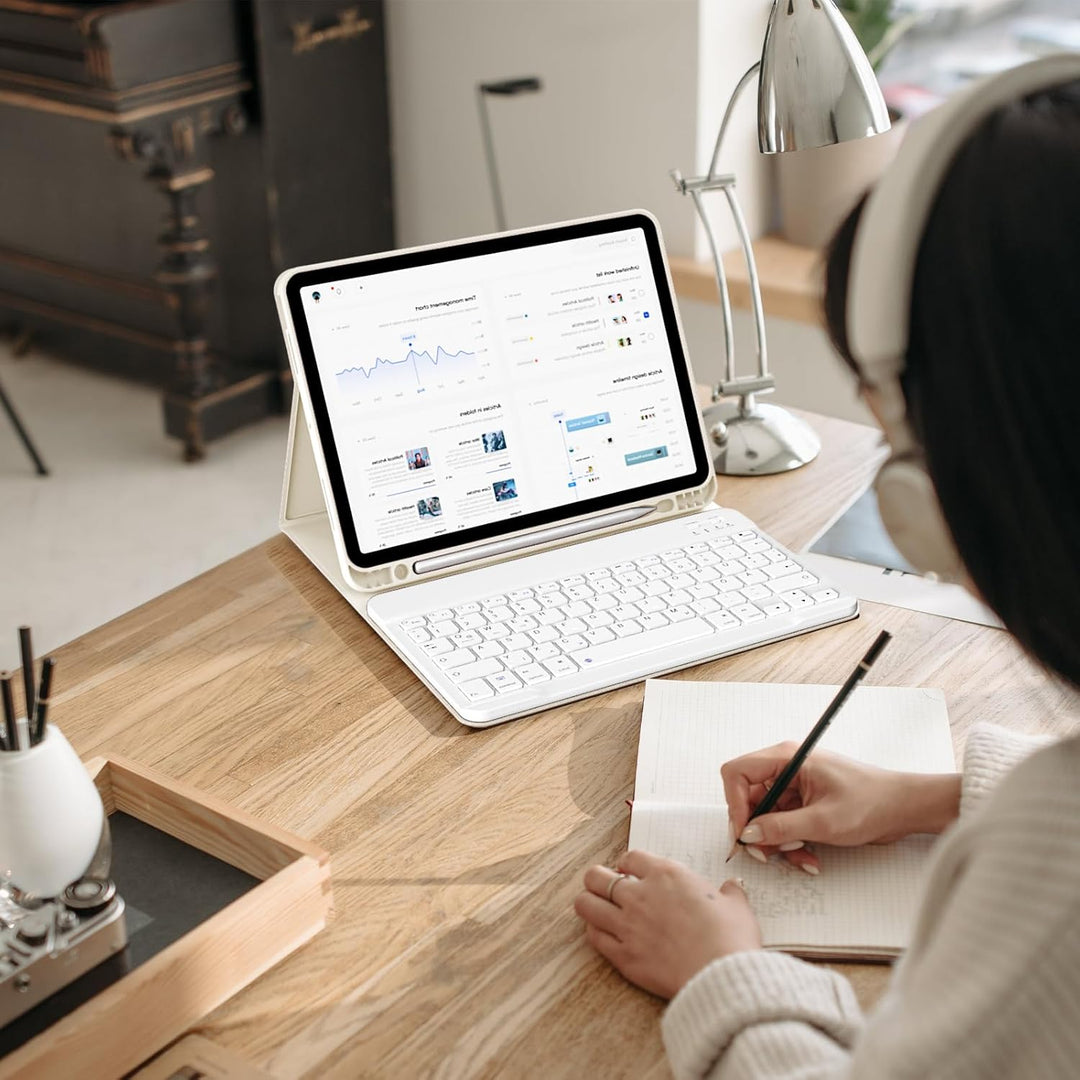Hülle mit Tastatur für iPad A16 11. Generation 2025, für iPad 10. Generation 2022 10,9 Zoll, Bluetoo