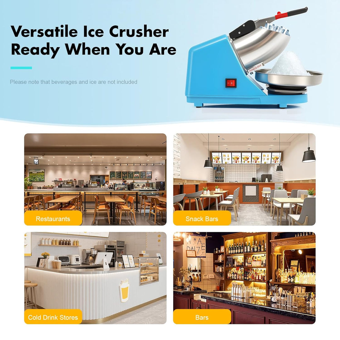 300W Elektrischer Crusheisbereiter 220V Edelstahl Ice Crusher Eiszerkleinere Eiswürfel Eiswürfelmasc