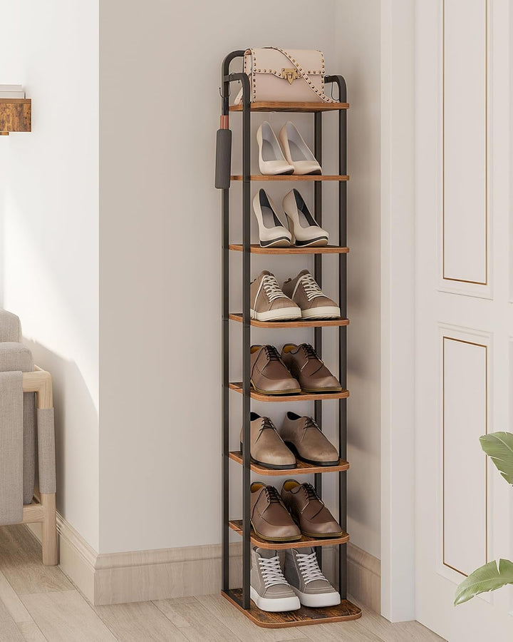 Hzuaneri Vertikales Schuhregal, 8-Stöckige Schuhregale, Schuhturm für Kleine Räume, Freistehend, Ver