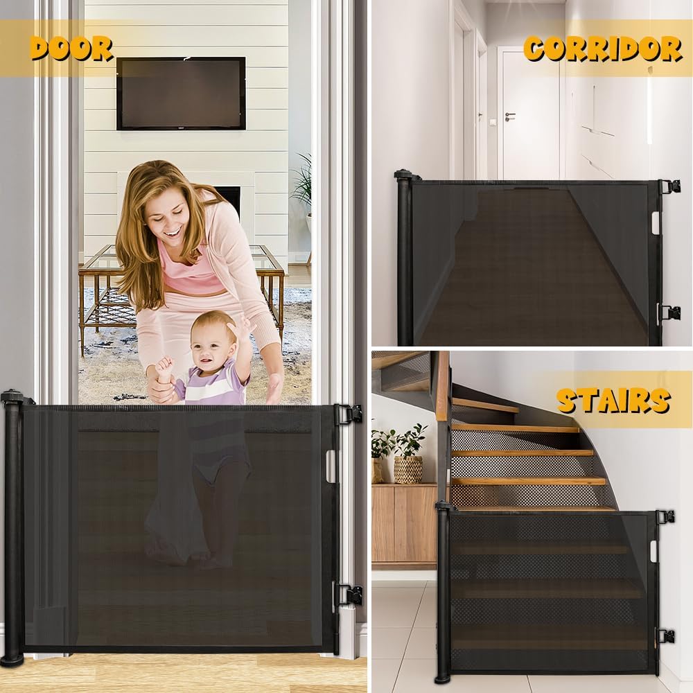 homewell 150cm Treppenschutzgitter Ausziehbare für Babys, Türschutzgitter, Türschutz für Treppen/Tür