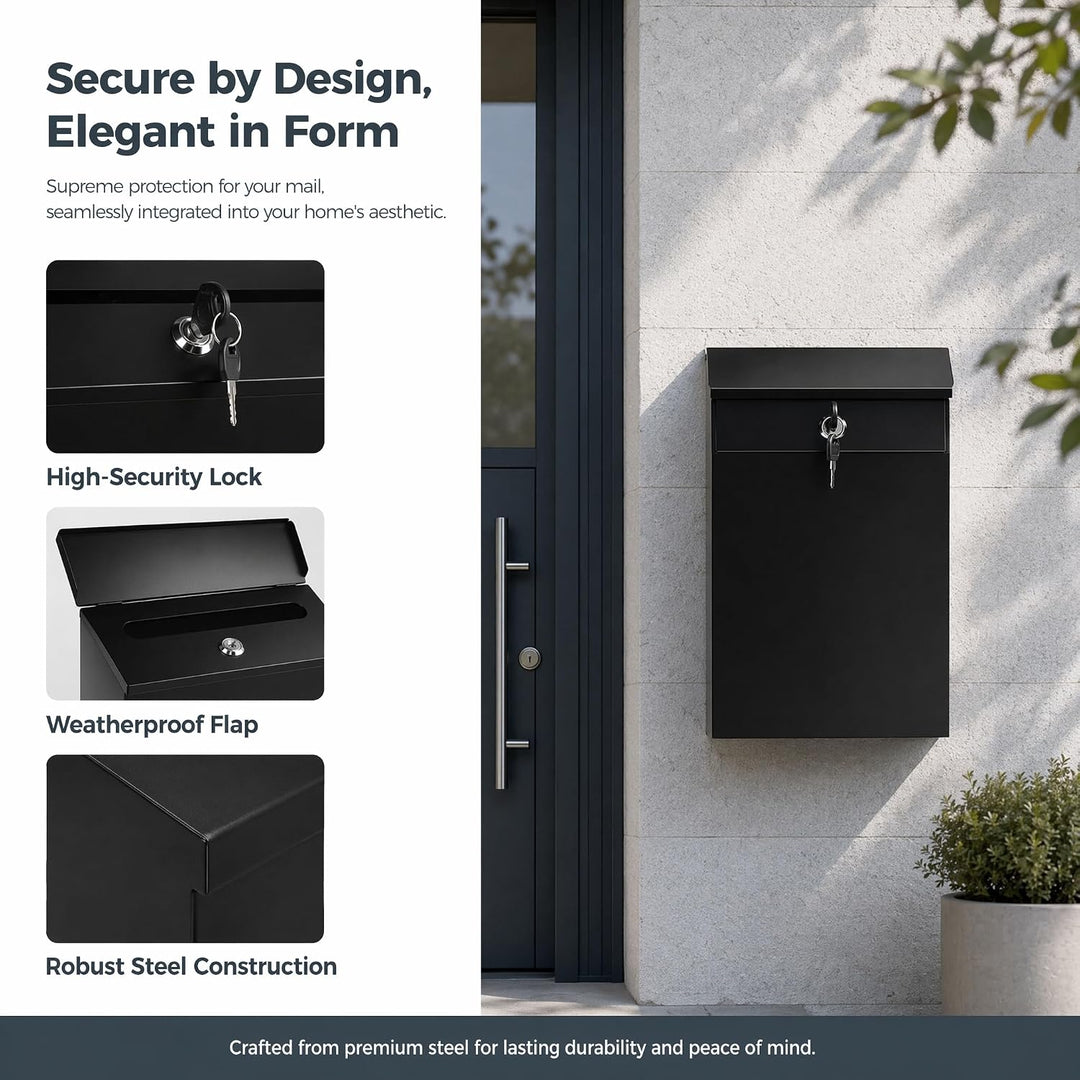 Briefkasten Klein Metall Wandbriefkasten mit Schloss Abschliessbar
