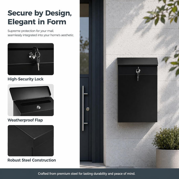 Briefkasten Klein Metall Wandbriefkasten mit Schloss Abschliessbar