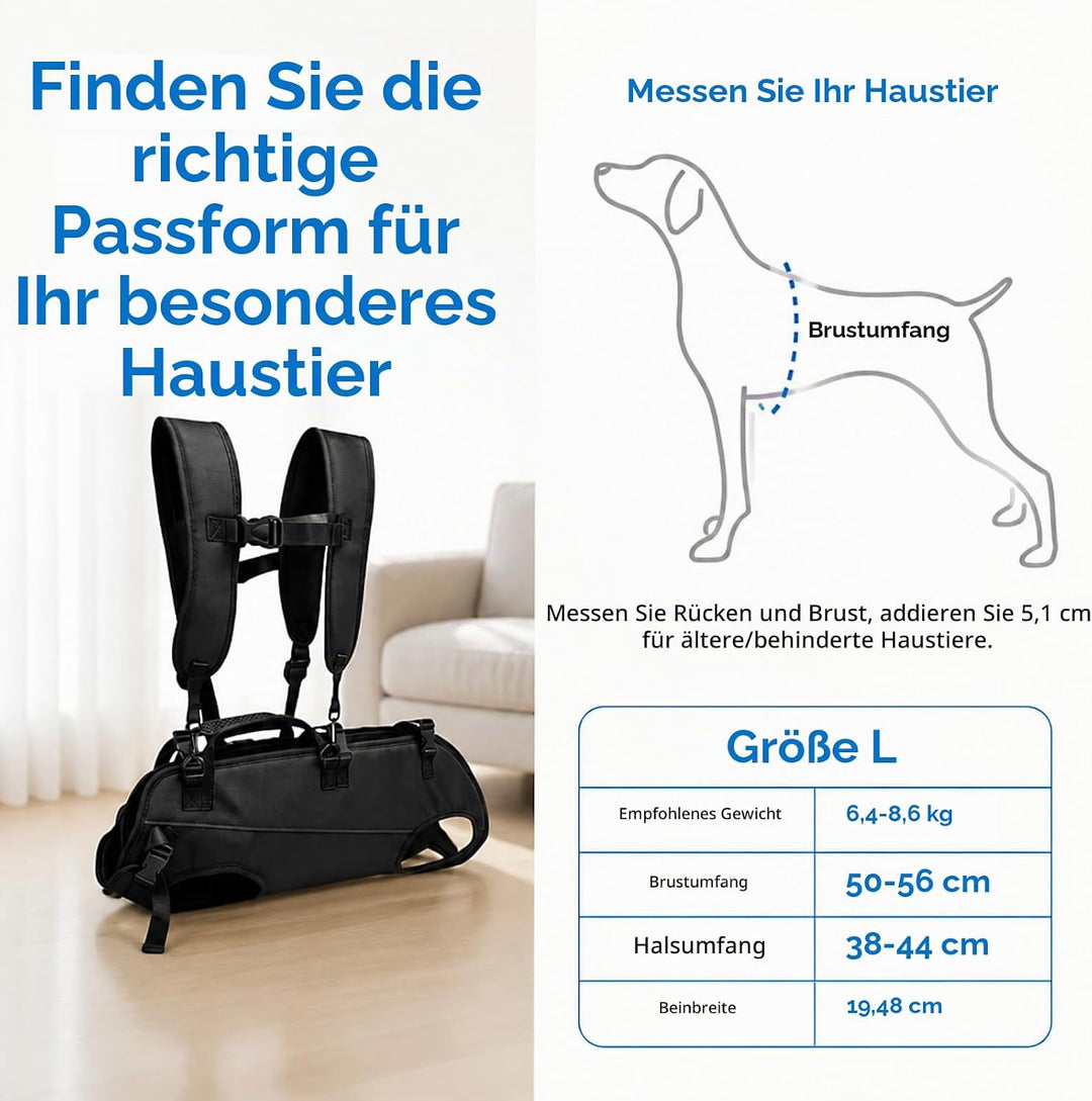 Tragehilfe Hund bis 20kg, Hunde Tragehilfe, Hundetrage mit Griffen