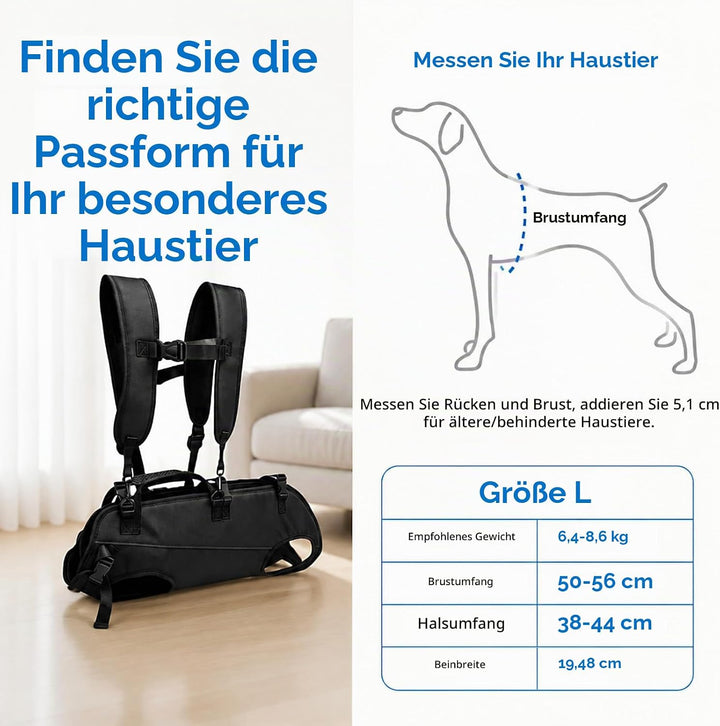 Tragehilfe Hund bis 20kg, Hunde Tragehilfe, Hundetrage mit Griffen