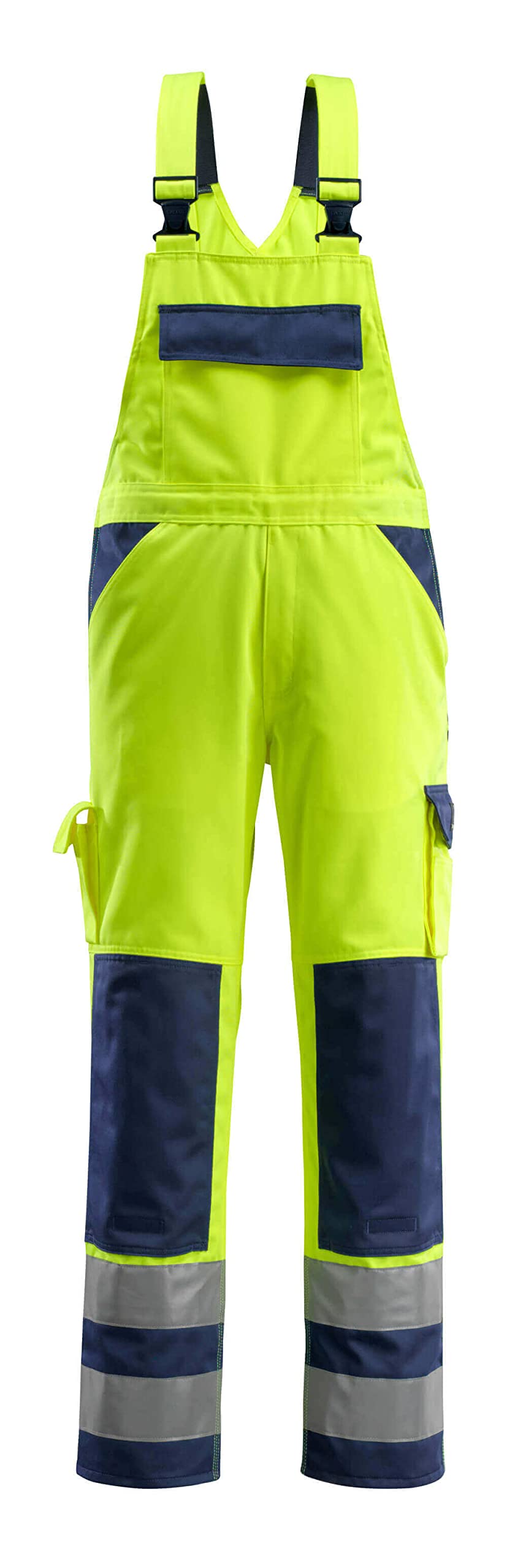 MASCOT Unisex Hose Latzhose Barras Grösse L82cm/C48 in gelb/marine blau (1er Pack), 54 gelb/marine b
