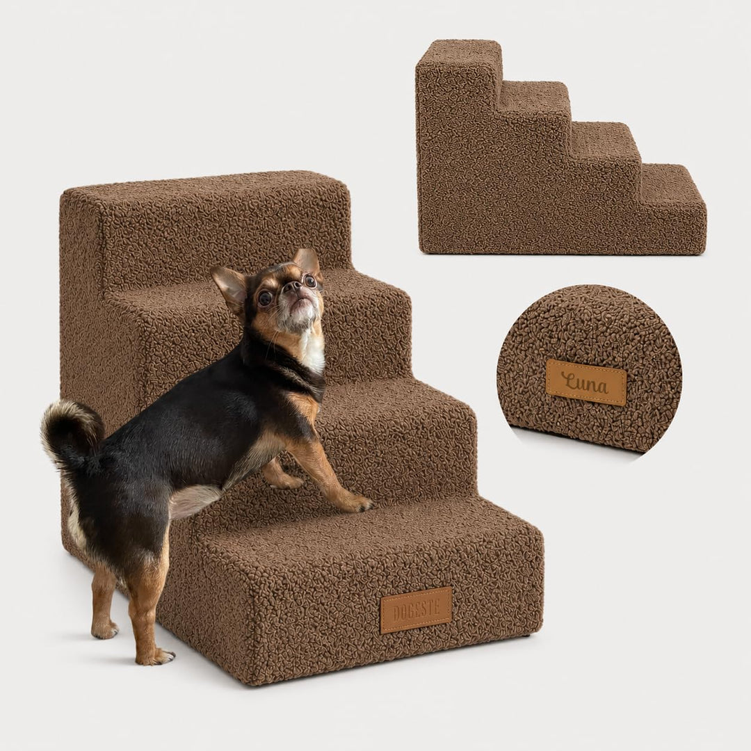 Sofatreppe für Hunde und Katzen – Hundetreppe für Bett &amp; Sofa – 3- oder 4-stufig, rutschfest &amp; wasch