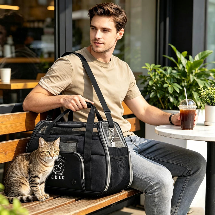 PETCUTE Hundetransportbox,Atmungsaktive Katzen Tragetasche Katze transportbox Tragetaschen mit Weich
