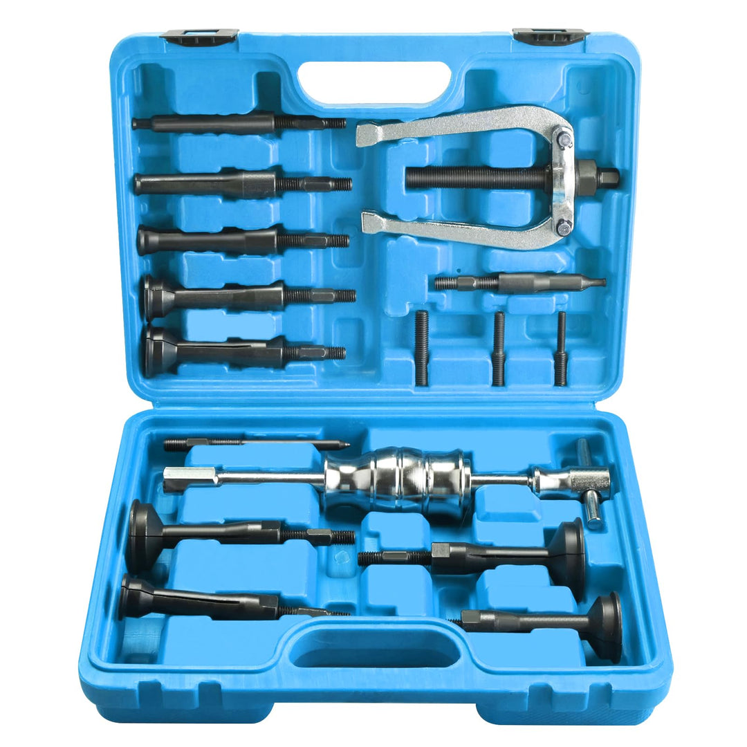 FreeTec 16tlg Innenlager Abzieher Set, 8-58mm Innenabzieher Lager, Grundloch Lagerabzieher Innenlage